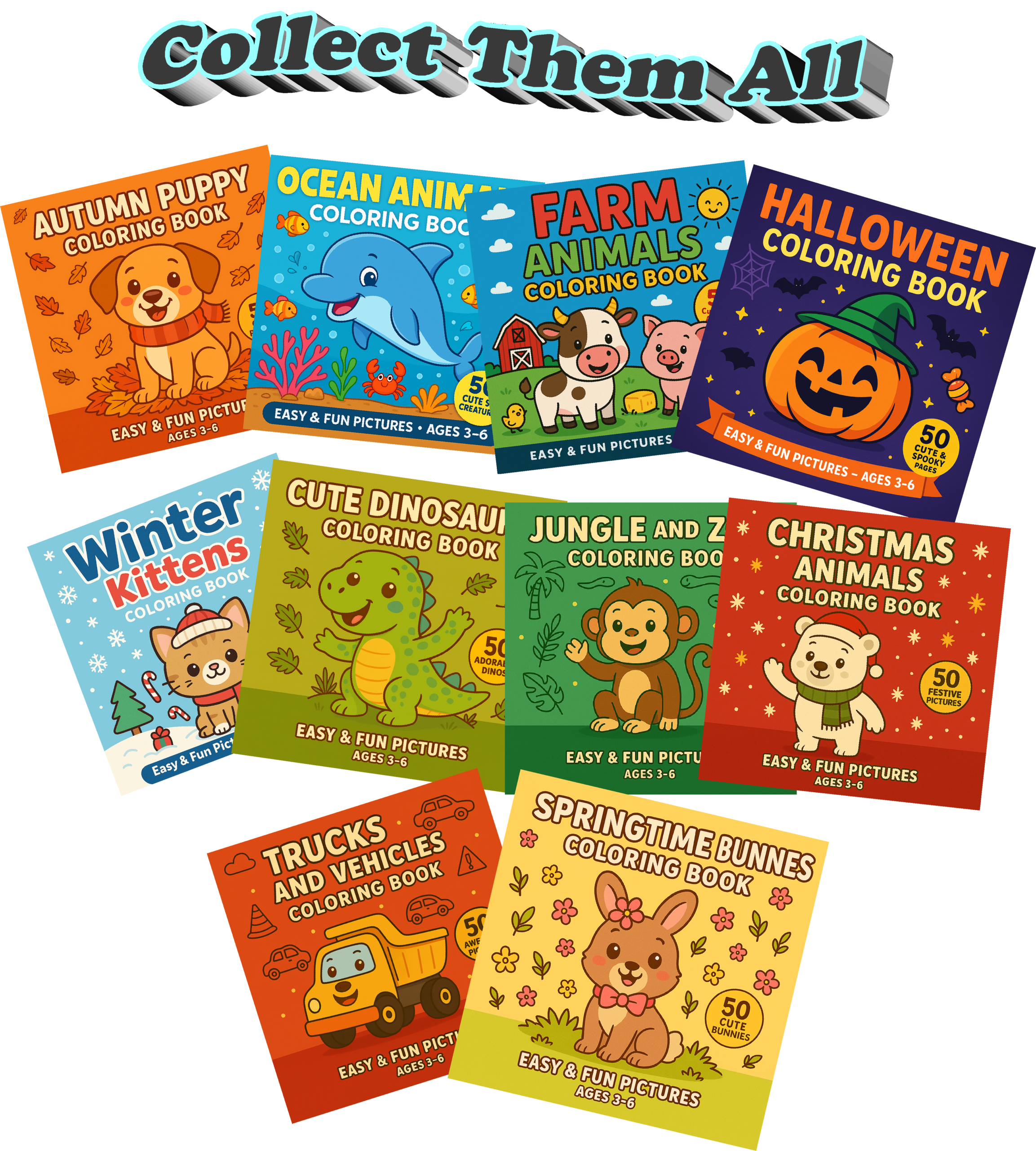 Cute and Fun Coloring for Little Hands collect them all