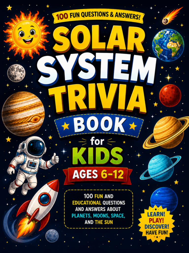 Get the Solar System Trivia Book for Kids Free Today! f cover