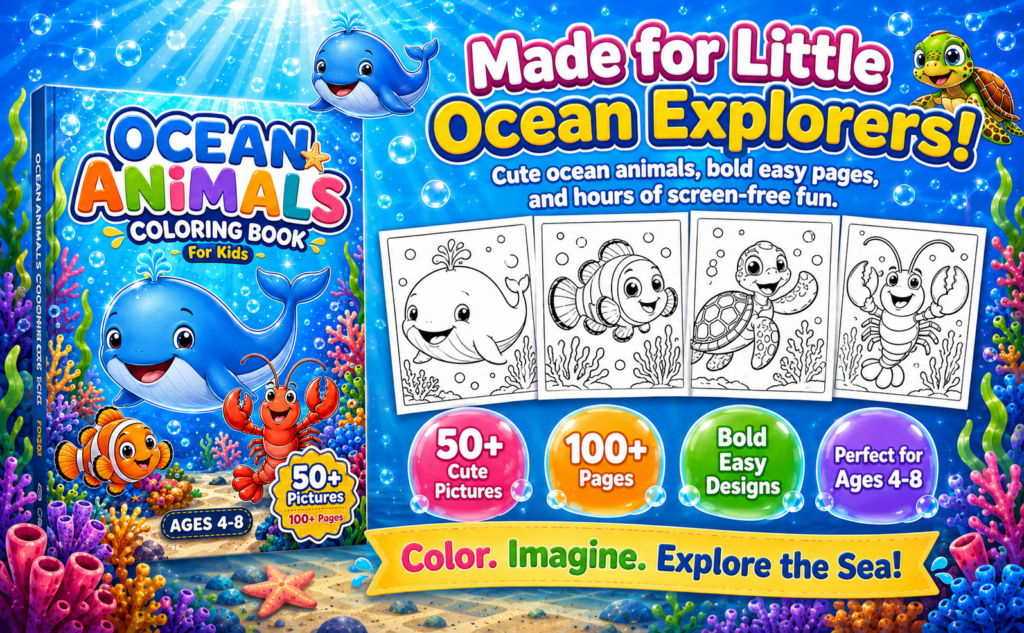 There is something magical about the ocean for children. Whales, dolphins, sea turtles, colorful fish, wiggly jellyfish, and silly crabs can turn an ordinary afternoon into an underwater adventure. a+3