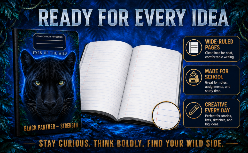 Black Panther — Strength: A Composition Notebook for Powerful Ideas panther a+2