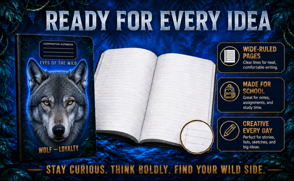 Run With Your Ideas: Meet the Wolf — Loyalty Composition Notebook wolf a+2