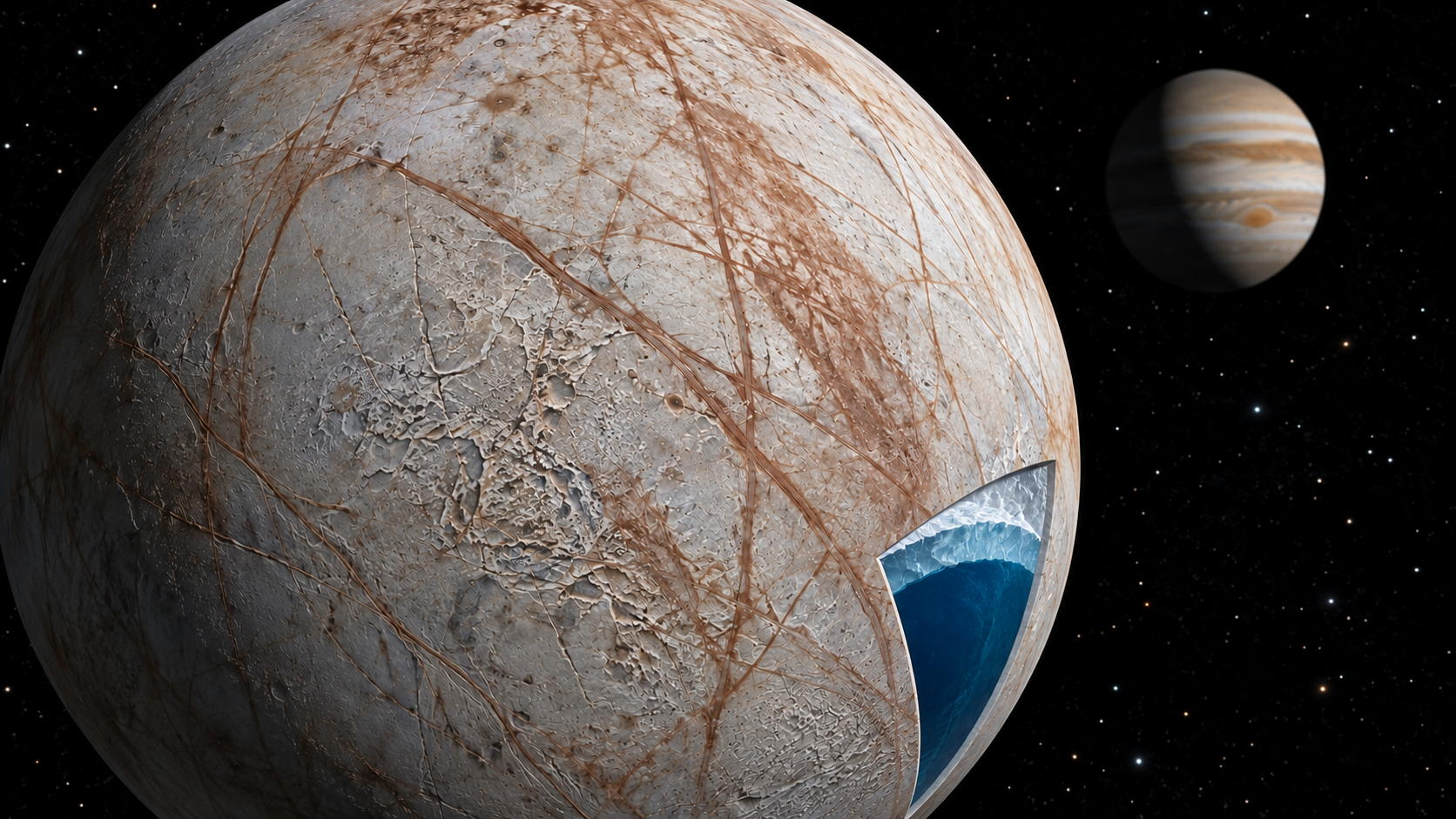Europa showing possible ocean